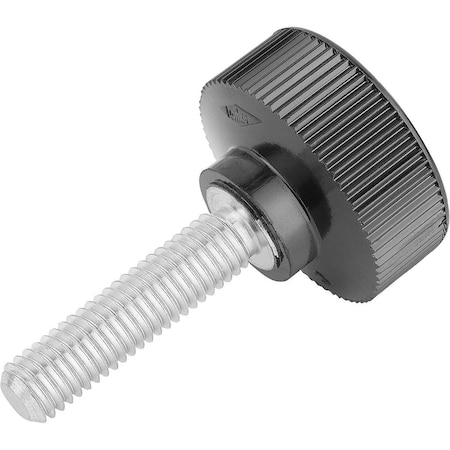 Kipp Knurled Screw D=M05X18 D1=20 H=14, 5 Thermoset, Comp:Steel K0141.05X18